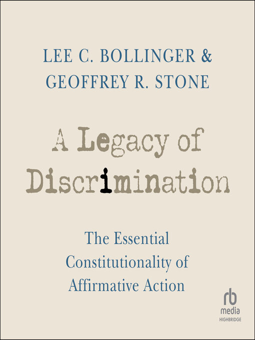 Cover image for A Legacy of Discrimination